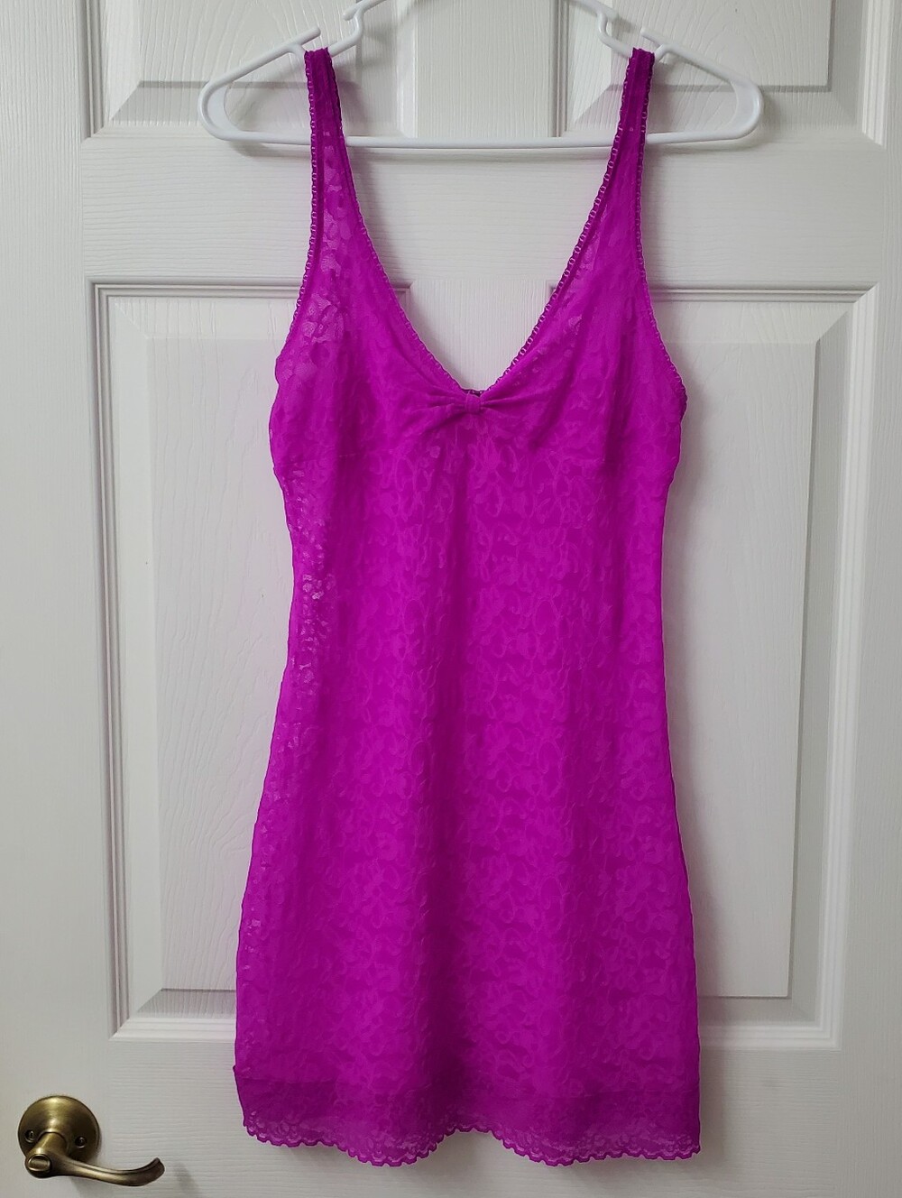 Victoria's Secret Y2k Purple Floral Sheer Lace Slip With Adjustable Straps MED